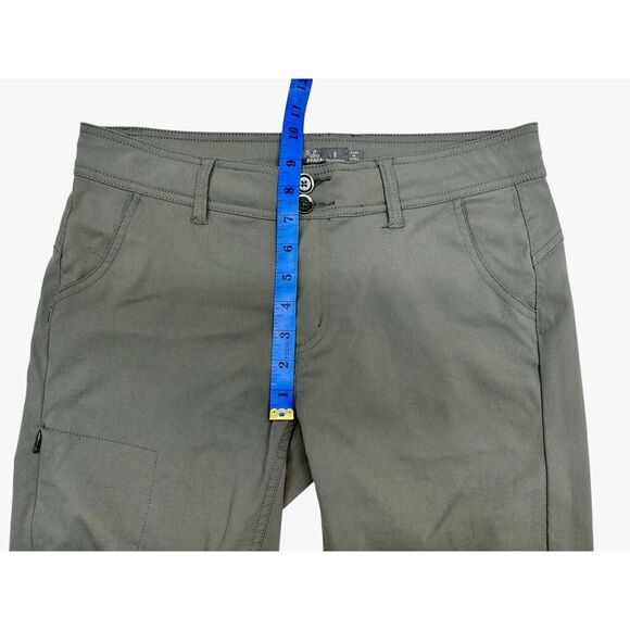 PRANA Size 8 Drawstring Snap Roll-Up Dark Green Pants Utility Outdoor Hiking - Picture 8 of 11